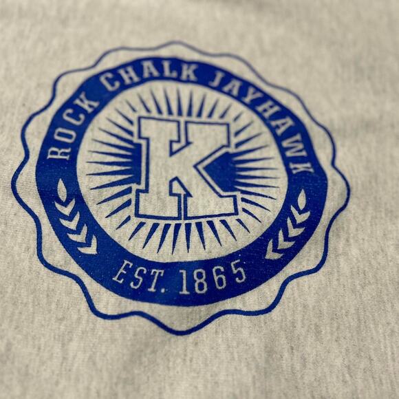 **Champion Kansas Jayhawks Rock Chalk Reverse Weave Crewneck** - Picture 2 of 4